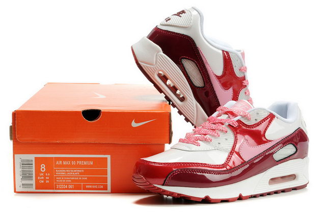 Womens Nike Air Max 90 White Laser Pink Varsity Red Team Red